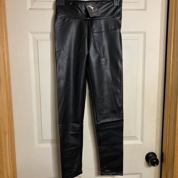 Faux Leather High Waisted Leggings / high rise White Birch legging multiple Szs - Picture 6 of 11
